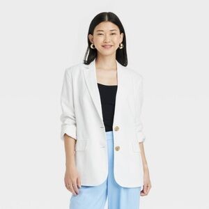Women's Linen Spring Blazer - A New Day™
White XL new